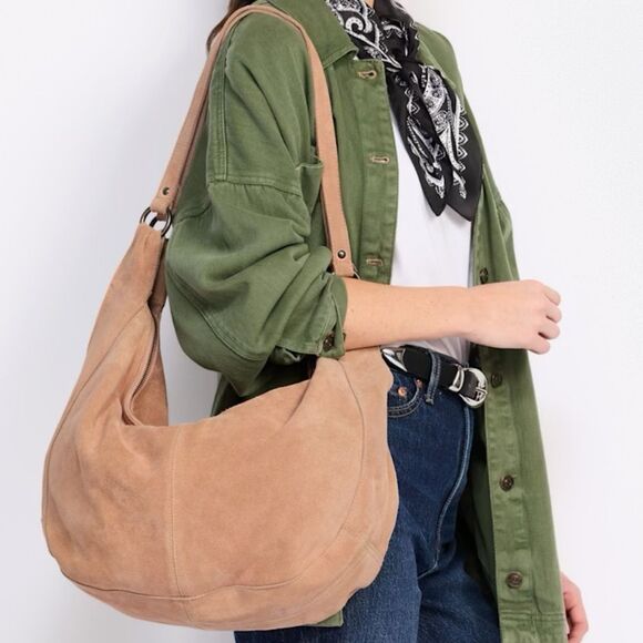 Free People Roma Suede Tote/Crossbody in Brown. New with tags! - Picture 1 of 16
